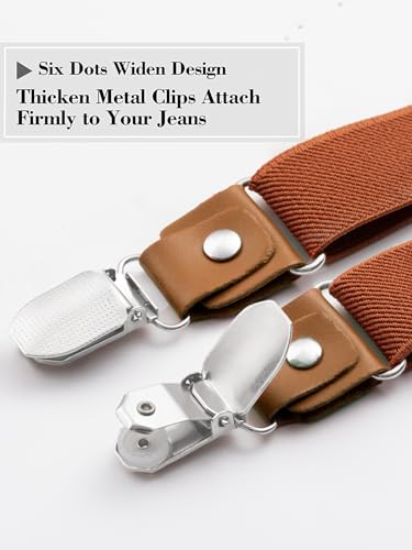Image of habibee Suspenders and Bow Tie Set for Men, Adjustable Elastic Braces with Y-Back, Diverse Colors, Strong Clips