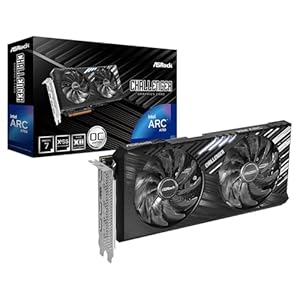 ASRock Intel Arc A750 Challenger SE 8GB OC 16 Gbps 256 bit GDDR6 7680 x 4320 Dual Fan 0dB Silent Cooling Video Graphics Card 650W