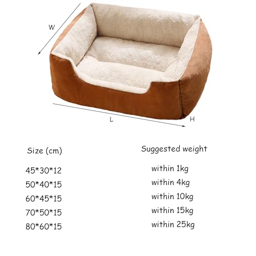 XXIUDEE Hundebett Medium, Orthopädisches Hundesofa, Anti-Angst-Haustierkissen, Weiches Warmes Quadratisches Hundehaus mit Rutschfestem Boden für Katze und Welpe (70 * 50 * 15cm, Grün)