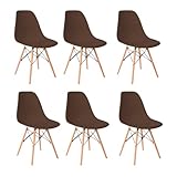 Komfort Set de 6 Sillas de Comedor Eames Resistentes y Duraderas (CAFÉ)