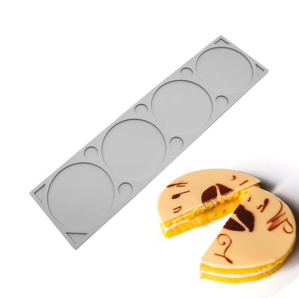 Molde de encaje para tartas, moldes de encaje para fondant, moldes de encaje de silicona para decoración de pasteles, pieza redonda pequeña de 4 agujeros