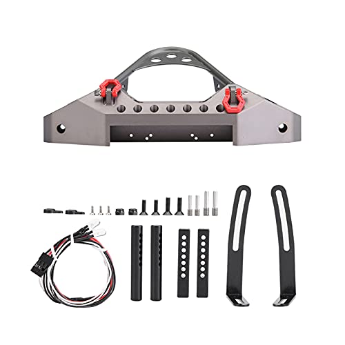 Pare-chocs avant en métal RC Crawler rigide contre la casse mécanique avec kit LED 1/10 - 4
