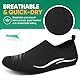 BARFULKER Badeschuhe Herren Damen Wasserschuhe Neopren Schwimmschuhe Strandschuhe Schnell Trocknend Aquaschuhe rutschfest Leicht BarfußSchuhe,Schwarz 45 EU