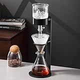 Vituord Cafetera De Goteo para Café Frío, Jarra De 500 Ml con Válvula Ajustable De Acero Inoxidable Y Jarra De Vidrio De Borosilicato, Ideal para El Hogar Y La Oficina. Rinde De 2 a 3 Tazas