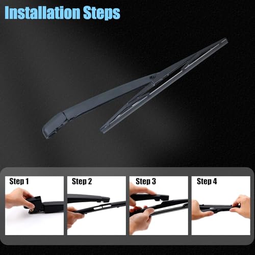 Image of AUCERAMIC 12 Inch Rear Wiper Blade Fit for Mazda 3 Hatchback 2014-2018 Mazda 6 2004-2007 Replace # 68197111AA Rear Windshield Wipers