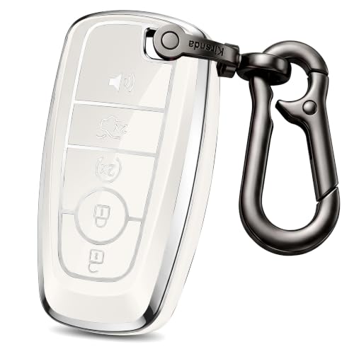 Coque de clé TPU blanc pour Ford Mustang et Explorer, protection élégante 5 boutons