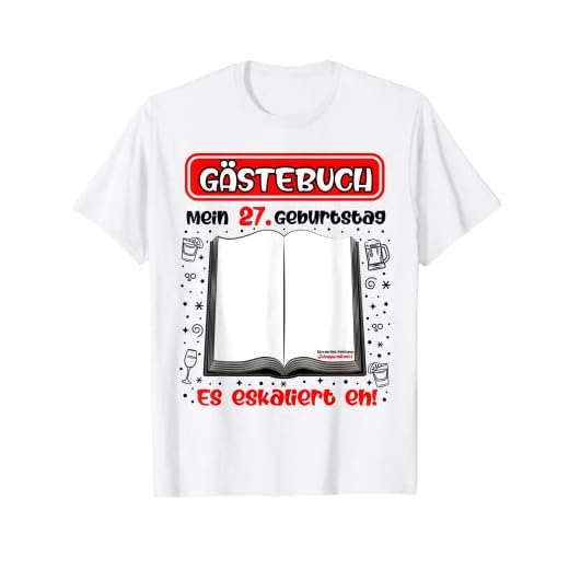 Mi 27 cumpleaños libro de visitas para firmar 27 años Camiseta