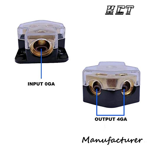 0/2/4 Gauge In 4/8 Gauge Out 2 Way Amp Power Distribution Block For Car Audio Splitter #TOP5