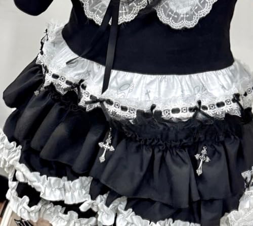 Y2K Lolita Skirts Jirai Kei Fashion Kawaii Cake Miniskirt Cutecore High Waisted Goth Ruffle A Line Skirt2