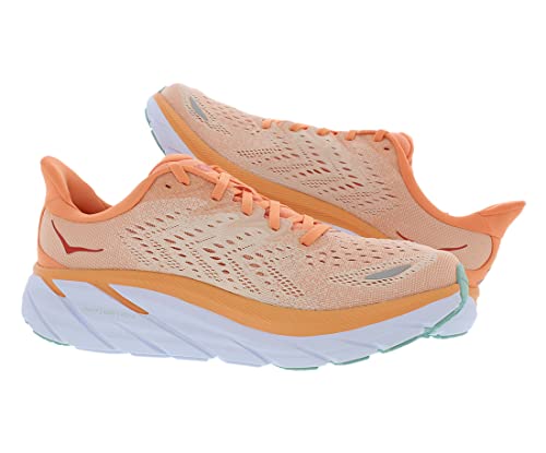 HOKA Clifton 8 Womens Shoes Size 8.5, Color: Cantaloupe/Silver Peony4