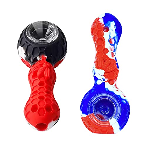 Lot de 2 pailles en silicone en forme de nid d'abeille pour gentleman Cover