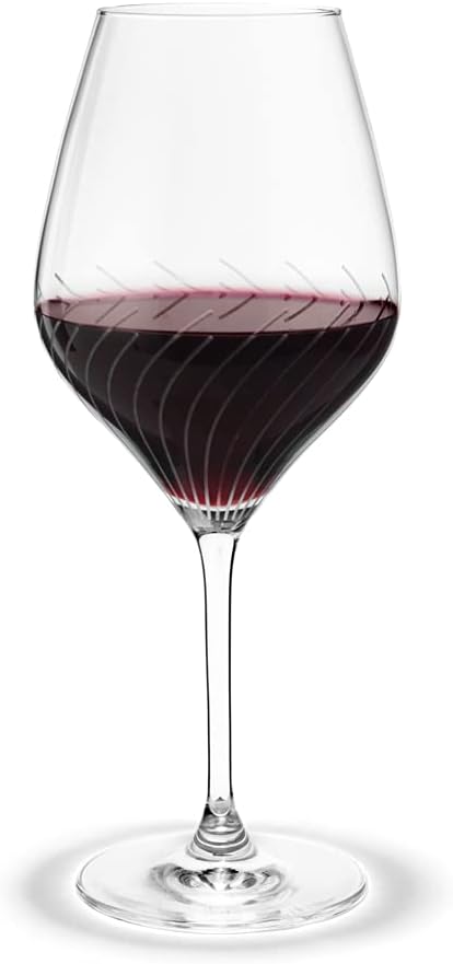 Holmegaard Cabernet Red Wine Glass, Clear, 8.9" H, 17.6 oz, Set of 2, Designed by Peter Svarrer, Gift Box Included