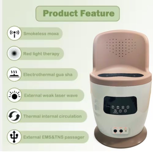Image of Tattum Heating Seating Therapy Machine For Men Women | Electric Herbal Steam Seat for Pain Relief, Detox, Period Cramp Relief & Pelvic Wellness | Moxibustion, light wave, pulse