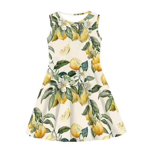Girls Summer Dresses Cute Print Girls Flare Sun Dress Knee Length Sleeveless Skater Sundress Swing Casual Summer Outfit4