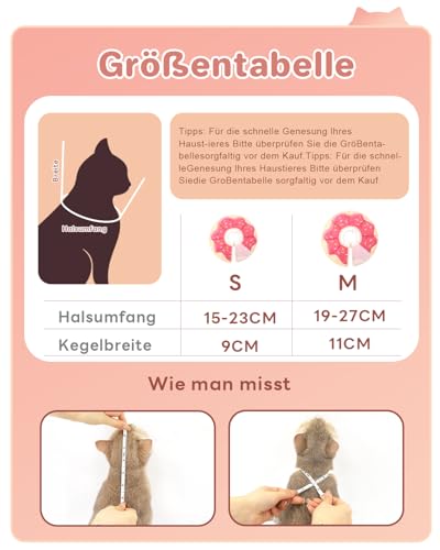 Supet Halskrause Katze,Einstellbarer Halskrause Katze Halsband,Wiederherstellung Halsband Weich Kragen Cone Nach Operation und Verletzungen für Welpen, Kleine Hunde und Katzen