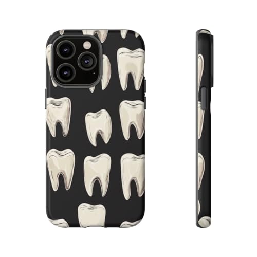 Coque iPhone 14 Pro Max rigide mate motif dents blanches anti-traces