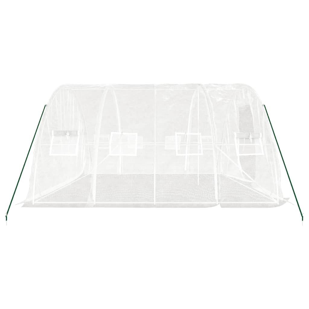 Invernadero con marco de acero blanco 20 m² 5 x 4 x 2,3 m para jardinería aficionada, cultivo, invernadero, balcón, terraza, con ventilación, estructura de acero resistente, cubierta de