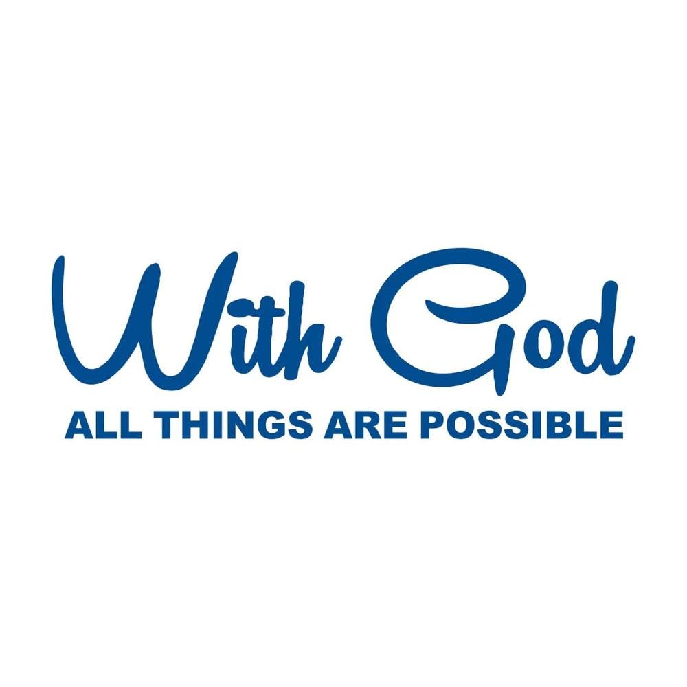 Auto Accessory with God All Things are Possible Vinyl Car Decal Creative Sticker(Blue)
