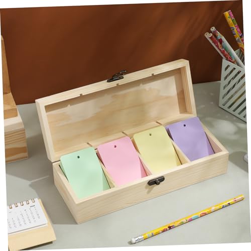 Boîte en bois massif de rangement petit modele pour tri de cartes - 6