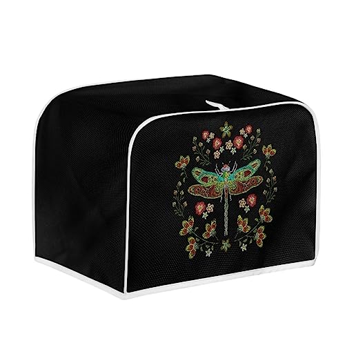 Dolyues Toaster Cover Dragonfly Print Two Slice Toaster Appliance Cover, Dust and Fingerprint Protection, Polyester Toaster Dust Cover Bread Maker Protective Cover Dust Proof Bag