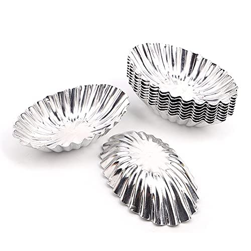 LoBake 10pcs per lot Various Wavy Fluted Edge Round Flower Oval Boat Shape Aluminium Tart Mould Jelly Pudding Cup Mold Pans DIY Baking Tools (V62)