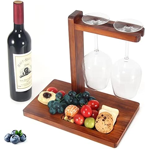 B4Life Countertop Wine Rack with Glass Holder, Tabletop Wine Rack Plate Wine Glass Holder Cover
