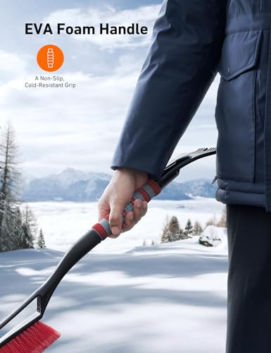 Image of AstroAI 27 inch 2-in-1 Detachable Snow Brush & Ice Scrapers for Car Windshield