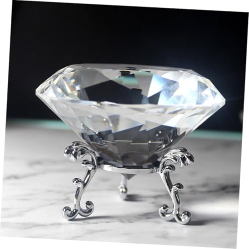 Cristal diamant décoratif avec support argenté ornement de bureau chic