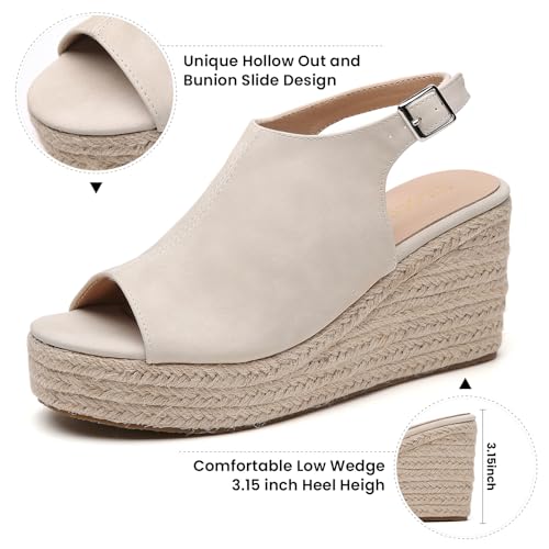 Tilocow Espadrilles Wedges for Women