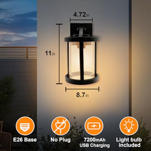 Image of Battery Operated Wall Sconces for Bathroom Modern Vanity Light Fixtures Rechargeable Wall Lights with Glass Shade for Mirror Bedroom Living Room Hallway