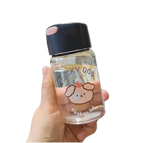 FISHLUCK ウォーターボトル ガラスボトル 水筒 高ホウ素シリコンガラス ウォーターボトル 直飲み 漏れ防止 携帯便利 透明 ィーボトルスト水筒 会社・学校・アウトドア 150ml C