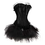 Corsage Kleid Mini Rock Tutu Korsett Gothik Schwarz EUR(48-50) 6XL