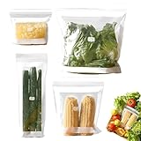 Bolsas reutilizables para congelador, 85 unidades, bolsas de almacenamiento de alimentos de galón con soporte y etiqueta, a prueba de fugas, sándwich reutilizables para cocina, verduras, aperitivos