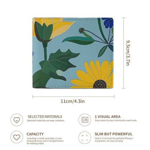 Wallet for Men Credit Card Holder Garden Flower Pattern Slim Leather Wallet for Women Menâ€™s Wallet3