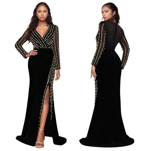 Image of PORRCEY Women's Sexy Elegant Rhinestone Bodycon Dress Hot Drilling Clubwear