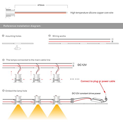 Faretto LED piccolo 9PCS 12V 1W da incasso luce