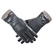 Winter Leather Gloves for Women, Wool Fleece Lined Warm Gloves, Touchscreen Texting Thick Thermal Snow Driving Gloves by REDESS (8 (XL))