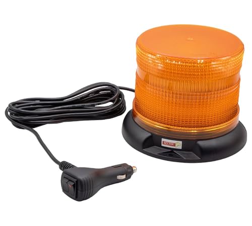Mytee Products 5' Amber LED Strobe Lights for Trucks SAE Class 1, 12-24V High Visibility Emergency Safety Warning Caution Light - Magnetic Mount Multiple Flash Patterns for Fleet Industrial Vehicle