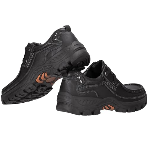 CAMEL CROWN Mens Walking Shoes Leather Lace up Loafer Relaxed-Fit Comfortable Casual Shoes4