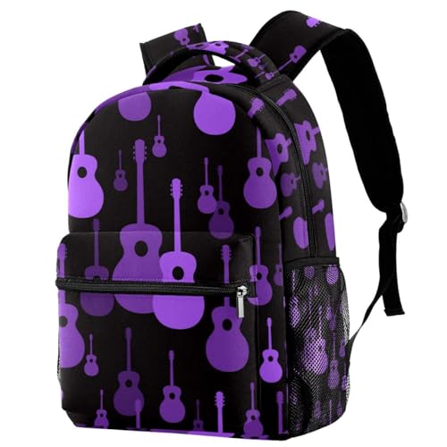 Sac à dos guitare classique violet et multicolore 40cm ergonomique