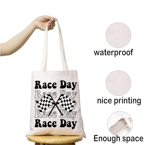 Bolso tote divertido con estampado de cuadrícula para carreras, bolso de compras para amantes del automovilismo, regalo ideal miniatura 5