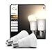 Produktbild Philips Hue Smart LED A60 Lampe, warmes Weißlicht 2700K, E27 Fassung, 9,5W, 1100 Lumen, dimmbar, kompatibel mit Alexa, Google Assistant und Apple Home, 2er Pack