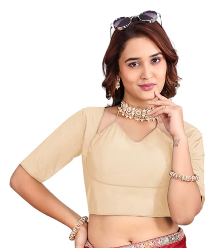 Blouse sari pour femme col cosmos Masaba Cut crème taille 36