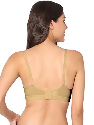 Image of Dazzle Womens Lightly Padded Minimizer Bra | Non-Wired, Moderate Coverage, Stretch Cotton, Hand Washable, Regular Wear (DB540,Pack of 2) Black Nude