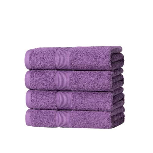 EPITEX Pure Cotton Bath Towel Soft Durable & Absorbent Quick Drying Bright Colour Multi-Purpose for Bathroom Gym & Yoga (Purple)