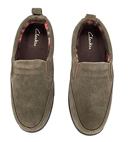 Clarks Mens Slipper with Suede Leather Upper SAB30194A - Closed Back with Double Gore and Removable Insole - Indoor Outdoor House Slippers For Men4