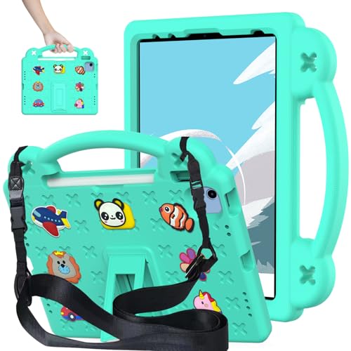 Protection iPad 11e génération 11 pouces coque EVA antichoc avec support poignée verte