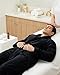 NY Threads Mens Robe, Luxury Plush Fleece Mens Bathrobe, Spa Bath Robe for Men, Large-X-Large, Black