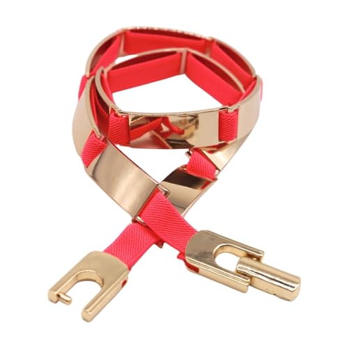 Women Neon Coral Pink Belt - Hip High Waist Skinny Waistband Gold Metal Hardware S M L