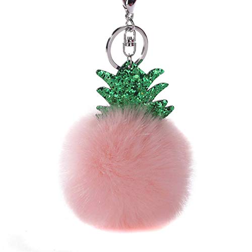 Preisvergleich Produktbild PULABO Niedlichen Flauschigen Weihnachtsbaum Plüsch Schlüsselbund Charme Haarballen Schlüsselanhänger Spielzeug Geldbörse Telefon Dekoration, rosa tragbar und nützlichzuverlässig